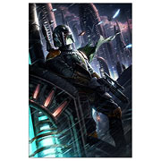 Star Wars Boba Fett Hunter in the Endless City Paper Giclee